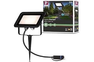 Paulmann 94575 Plug & Shine LED utomhusbelysning Trädgårdsbelysning Strålkastare IP65 Varmvit inkl. 1x15,5 W Svart Aluminium