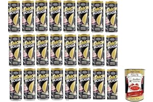 ITALIAN GOURMET E.R. Lemonsoda, Lemon soda, Doses de citron au citron, boisson italienne, boisson gazeuse de limonade, des citrons italiens, 24x 330 ml + Italian Gourmet polpa 400g