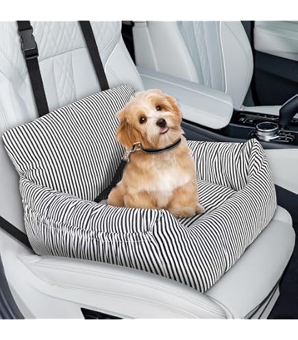 SIVEIS Siège Auto Chien Lit De Voyage Peluche Lavable Anti-Rayures Avec Laisse De Sécurité