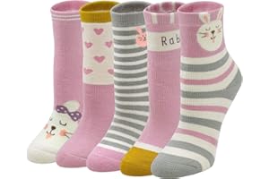 PUTUO Chaussettes Chaudes Hiver en Coton pour Filles, Fantaisie Thermiques Epaisses, Socquettes Animaux