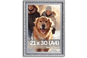 Victor Marcos de Fotos Vintage Rubens Negro Plata en 21x30 cm (A4) - Moldura: 30x20mm - Barroco - Antiguo - Marco 20x30 Vintage - Vidrio Auténtico