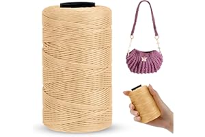 LEREATI Cordino per Borse Uncinetto Piatto Filo Macrame 1mm x 230m Macrame Corda Colorata Cordoncino per Borse a Uncinetto, Arazzo da Parete, Acchiappasogni, Fai da Te (Cachi Chiaro)