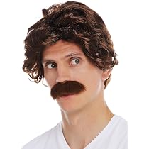 WIG ME UP Perücken-Bart-Set ‚Gallier‘ – Langer Bart & Schnauzbart In Braun Für Kostüm
