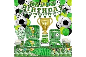 INSPIREYEE 177 Pack Fußball Party Zubehör Sport-Thema Geburtstag Dekorationen Fußball-Party-Teller-Set Fußball-Thema Geschirr-Set für Jungen Sport-Thema Geburtstag Dekorationen dient 20 Gäste