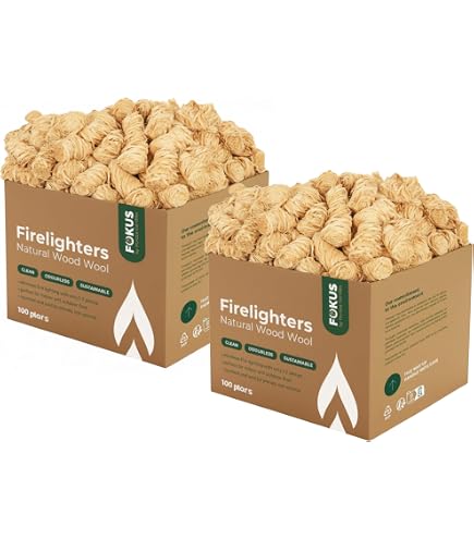 FLAMMBURO FABRIKVERAUF - Lana accendifuoco ecologica (10 kg), per caminetti, stufe, camino, barbecue – Sicuro rapida accendiboschi, Accendino, lana per stufe, lana di legno, accendifuoco