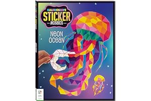 Hinkler - Kaleidoscope Sticker Mosaics - Neon Ocean - Painting by Sticker - Mosaic Sticker Book for Adults - Ocean Creature Sticker Art