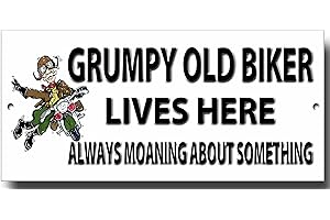 VINTAGE SIGN DESIGNS Grumpy Old Biker Lives Here metal sign