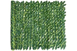 FOCEFEC Fake Ivy Fence Screen 3x1m, Expandable Artificial Ivy Fence Screening Roll Fake Trellis, Artificial Hedge Roll for Balcony, Privacy Protection, Garden, Home