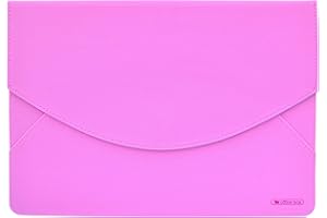 Portafolio Sobre con cierre de Velcro A4 Dynamic Colors -REF.70110 RS- en Símil Piel en colores combinados con Interior en Tela por Office Box (A4, Rosa)