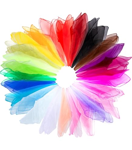 Wonwood_direct 20 Stück Square Jongliertücher Tanz Tücher Bunte