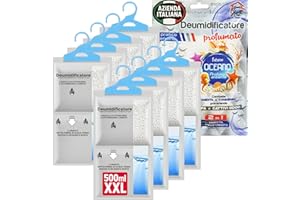 TECH IT EVOLUTION Deumidificatore Armadio Profumato all' Oceano 8 Pack x 230g-500ml Sacchetti Deumidificatori Antimuffa Assorbi Umidità Elimina Umidità e Cattivi Odori per Armadi, Camere Da Letto, Bagno Cucina