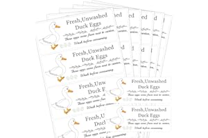 SMARSTICKER Egg Carton Stickers, 120Pcs 1*2.5 inch Farm Fresh Unwashed Chicken Quail Duck Eggs Labels, Egg Packaging Handling Instructions