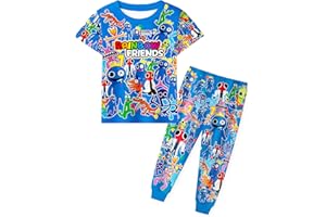 PITEVOTUR Rainbow Friends Pyjamas Blue Pjs Set Boys Cartoon Sleepwear 2-11 Years