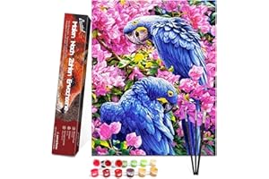 Bougimal Pintar por Numeros Adultos, DIY Pintura por Números Loro sin Marco de 40 X 50 cm