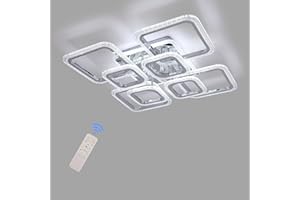 STCH Lampa Sufitowa LED, Nowoczesna Lampa Wiszące Led 100W, Lampa Sufitowa z Pilotem, Żyrandole Przyciemniania 3000-6500K, Oświetlenie Sufitowe do Salonu, Sypialni, Kuchni, Jadalni, Biuro