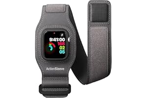 Twelve South ActionSleeve 2 do Apple Watch 44 mm, zaktualizowana opaska ochronna, aby uwolnić nadgarstek do uprawiania sportu lub aktywności (szara), szary, 44mm, ActionSleeve
