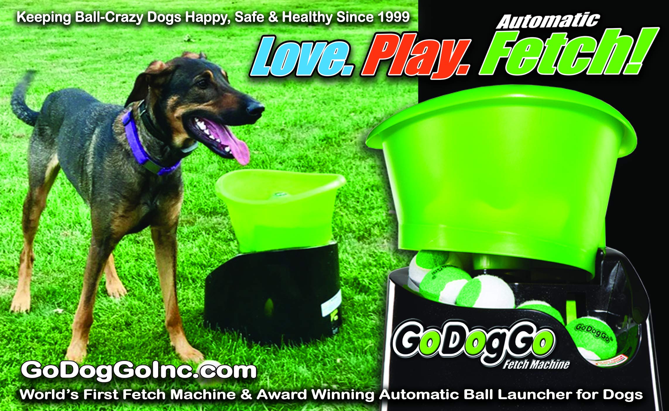 GoDogGo Fetch Machine Dog Ball Launcher & Automatic Ball Launcher for