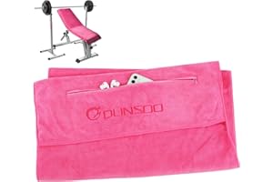 DUNSOO Asciugamano Palestra,Asciugamani Microfibra,Super Assorbente Telo Palestra, Con Tasca Con Cerniera, Per Esercizi Di Fitness, Yoga, Sport Al Chiuso e All'Aperto (120x50cm)