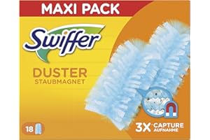 Swiffer Duster Ricambi per Piumino Catturapolvere, Catturano e Intrappolano fino a 3 Volte più Polvere e Peli Rispetto a un Piumino Tradizionale, 18 Pezzi