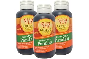 WORLD FOOD SHOP Koepoe Pandan Paste 3 x 60ml Trio Pack – Flavouring for Baking, Desserts & Asian Cuisine – Natural Green Colour – Aromatic Essence