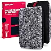 CAVEEM Body Scrub Sponge, Bath Sponge, Pack of 2, Grey | Double Texture Exfoliation, Body Scrub, Body Scrub and Bath for Dead