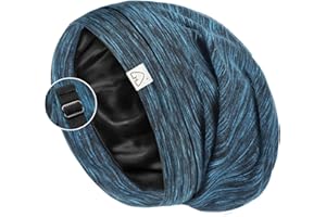 Hat Hut Gorro de seda de satén para dormir, gorro de dormir ajustable para cabello rizado, forro de seda, para mujeres y hombres