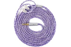 YINYOO 2m KZ ZS10 Pro IEM Earphones Cable, KBEAR ST24 Plus in Ear Monitor Cable 16 Core 5N OCC Silver-Plated Headphone Extension Cords for Moondrop Chu CCA CRA, ZS12 PRO X, Castor, ZAR (QDC-pins, 3.5mm Plug)