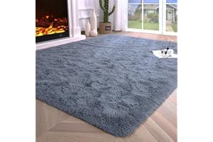 VanderHOME Prostokątny dywan, miękki, puszysty, kudłaty, nowoczesny dywan w kudłaty, gruby, pluszowy dywan do salonu, sypialni, dekoracyjny dywan 200 x 300 cm, szary