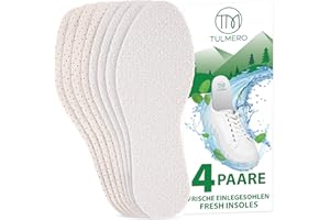 TULMERO Wkładki do butów przeciwpotne frotte na bose stopy bez skarpetek 4 pary rozmiar 38