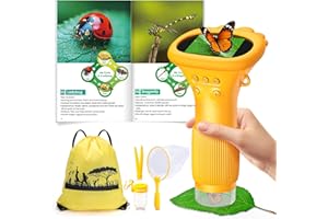 GESCHENPARK Microscope Numérique pour Enfants avec Écran IPS 2.0 Pouces, USB Rechargeable, 8 Lumières LED, Grossissement 1000x, Microscope Portable de Poche, Cadeau Garcon Fille 3-12 Ans - Cadeaux de Noël Enfants