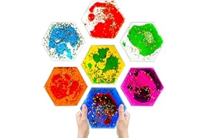 JUMBLE DREAM Jumble Comb Hexagon Liquid Motion Sensory Fidget Toys for Kids & Toddlers – Autism Sensory, ADHD Fidgeting, Stress, Focus & Visual Stimulation – Colorful Squishy Toys for Ages 3-8, Classroom & Travel