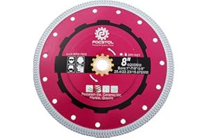 FOCSTOL Diamentowa tarcza do cięcia – 200 mm tarcza do cięcia płytek porcelanowych, płytek ceramicznych, marmuru, granitu, kwarcu, altana, 25,4 mm x 22,23 mm x 15,875 mm