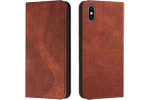 Mo-Somnus Kompatibel mit iPhone XS Max Hülle, Magnet PU Leder Flip Wallet Case Tasche Handyhülle, Stoßfeste Klappbar iPhone XS Max (6,5 Zoll) Brieftasche Klapphülle mit [Kartenfächer] (Braun)