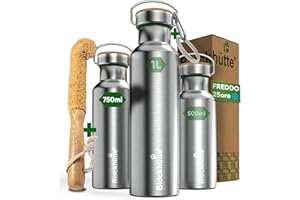 Blockhütte Borraccia Termica Acciaio Inox, Thermos per Bevande Calde fino a 13 ore, Bottiglia Termica a prova di perdite, Borraccia Palestra, Bottiglia Acqua lavabile in lavastoviglie