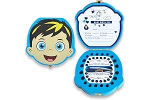 PAMBO Baby tandälvlåda, första minnessaksfodral för barn – trä tandhållare & förvaring presentförpackning för pojkar