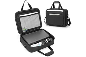 samdew Torba na drukarkę mobilną kompatybilna z HP Officejet 250/200, HP Tango/Tango X, przenośna torba do przenoszenia drukarki dla firm, z warstwą laptopa (do 35.6 cm), paskiem na ramię i kółkiem