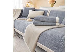 BXAEYIPOR Housse de canapé,Housse de Canapé avec Support Antidérapant,en Forme De L, Housse de Canapé Universelle, Texturée,Solide,pour Le Salon, Plusieurs Tailles.