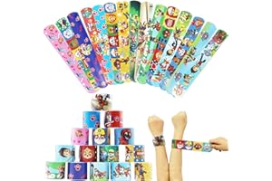 Hendpock Pulsera de chupito para niños, 15 pulseras de chupito para cumpleaños infantiles, pulseras decorativas, pulseras a presión, para niños y niñas, regalos de cumpleaños, premios para niños,