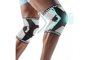 Cozlow Knee Brace for Arthritis & Torn Meniscus Relief (XL, 51-59 cm), 2 Black Knee Compression Sleeves w/ Patella Pad