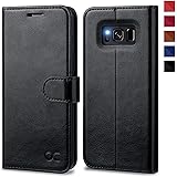 OCASE Samsung Galaxy S8 Hülle, Handyhülle Samsung Galaxy S8 [Premium Leder] [Standfunktion] [Kartenfach] [Magnetverschluss] Schlanke Leder Brieftasche für Samsung Galaxy S8 (5,8 Zoll) (Schwarz)