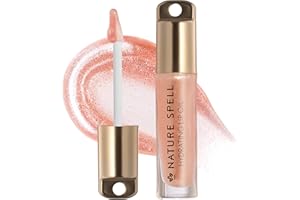 Nature Spell Hydrating Tinted Lip Oil, Shine Finish, Plumping & Nourishing Lips with Hyaluronic Acid & Sacred Oils, Scented, Vegan, Tokyo Sakura Blossom (soft pink, shimmer) 6ml