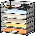 Paper Tray, 6 Tier Stackable Letter Tray Organizer, Mesh Desk Organizer, Desktop File Organizer, Paper Tray Organizer, Desk Paper Organizer and Accessories, A4 Paper Tray for Office Supplies