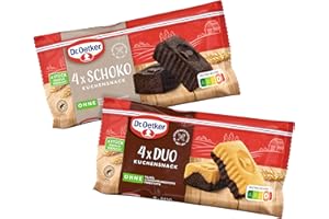 ‎DR. OETKER Dr. Oetker Kuchensnack Duo & Schoko Probier-Set 10er Pack, 5 x Duo, 5 x Schoko, pro Packung jeweils 4 Stück à 35 g, Kuchen Snack ohne Schokoladenüberzug, einzeln verpackt, ideal für unterwegs