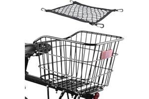 QIKADO Cesta Trasera Bici Desmontable 20L con Accesorios de Montaje Red de Equipaje y Reflector Que se Adapta a la Mayoría de Los Portabicicletas Traseros