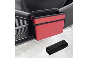 DEARBAG Cubo de Basura Plegable para Puerta Lateral de Coche, Cubo de Basura para Coche con 1 Bolsa de Basura, Impermeable a Prueba de Fugas Cubos de Basura Portátil para Colgar en el Interior (Rojo)