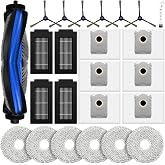 24 Stück Zubehör Set für Ecovacs Deebot T50 Pro Omni Gen2 Saugroboter | Ersatzteile mit 1 Hauptbürste, 6 Wischtücher, 6 Staub