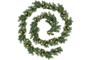 ‎JOPASSY Jopassy Weihnachtsgirlande 5m 100 LEDs Weihnachten Dekoration Kreativ Weihnachten Grüne Girlande mit Lichterkette Tannengirlande für Innen und Außen