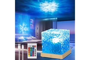 TRUMPETS Ocean Lamp, Sternenhimmel Projektor Kinde, 16 RGB Polarlicht Lampe, USB Wiederaufladbar Nordlicht Projektor, Aurora Light mit Fernbedienung, Wasserwellen Lampe für Zimmer Deko, Kinder Geschenk