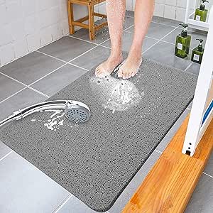 Surwin Duschmatte Rutschfest - Marmor Optik PVC 120x60cm Weiß