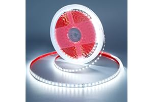 GOMING 10M 24V Striscia LED Bianco Freddo 6000K Flessibile Alta Densità 1200 LEDs Alta Luminosità 7200Lm Non Impermeabile IP20 Nastri LED per Decorazione Interna(Senza Alimentazione)